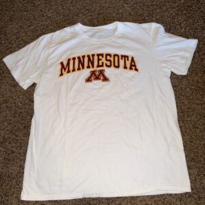 Fanatics Minnesota White T‑Shirt with Maroon and Gold Logo
